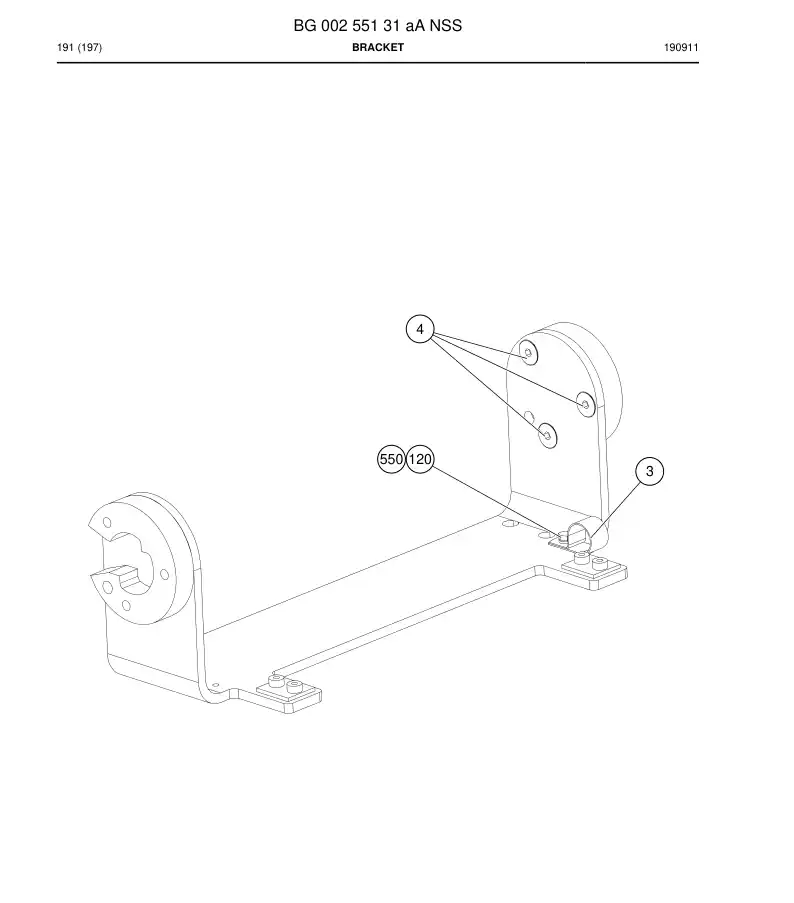BG00255131a BG 002 551 31a Bracket - Sandvik Technical Drawing