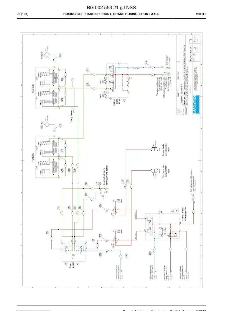 BG00255321g BG 002 553 21g Hosing Set - Sandvik Technical Drawing