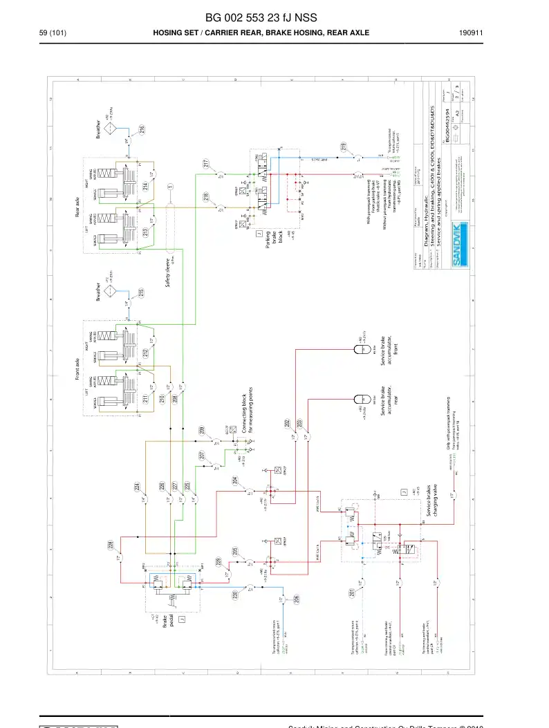 BG00255323f BG 002 553 23f Hosing Set - Sandvik Technical Drawing