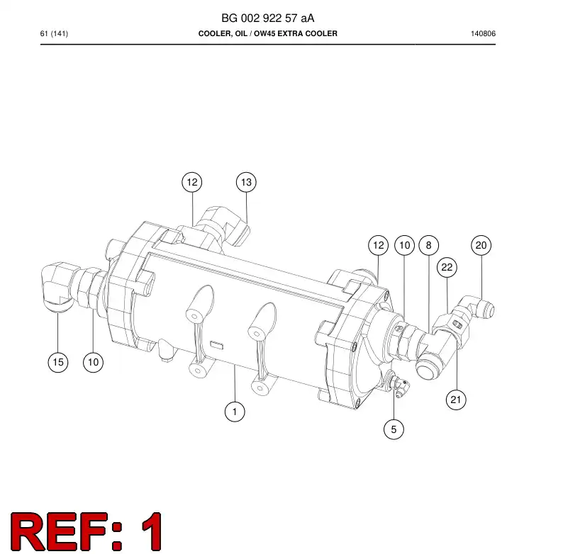 BG00255621b BG 002 556 21b Cooler - Sandvik Technical Drawing