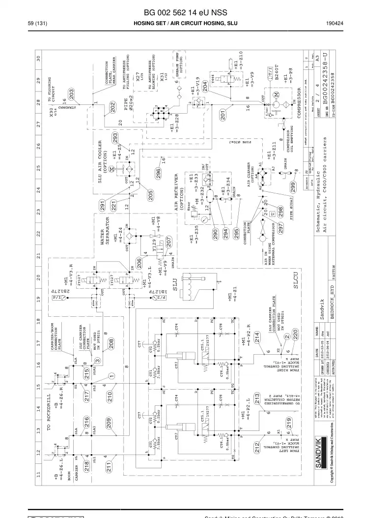 BG00256214e BG 002 562 14e Hosing Set - Sandvik Technical Drawing