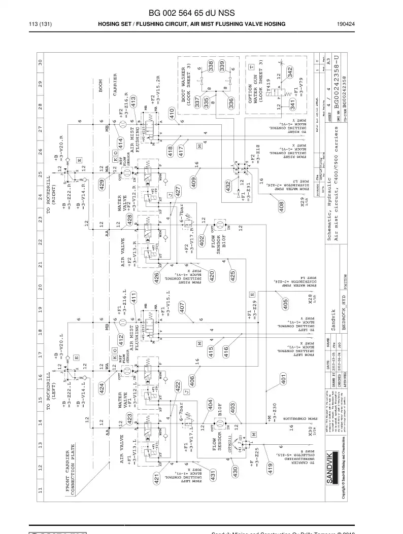BG00256465d BG 002 564 65d Hosing Set - Sandvik Technical Drawing