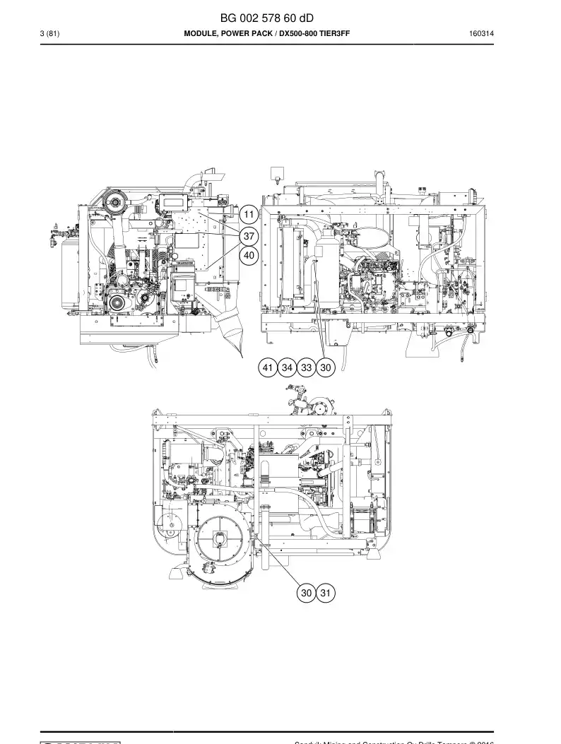 BG00257860d BG 002 578 60d Module, Power Pack - Sandvik Technical Drawing