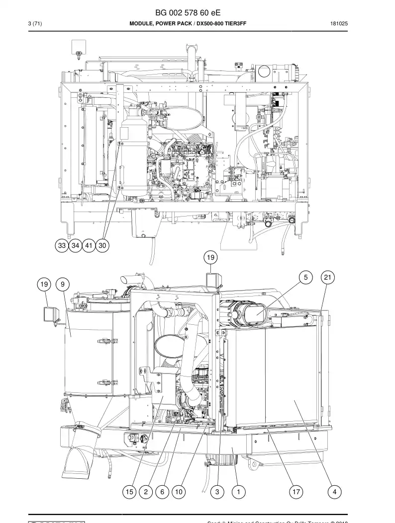 BG00257860e BG 002 578 60e Module, Power Pack - Sandvik Technical Drawing