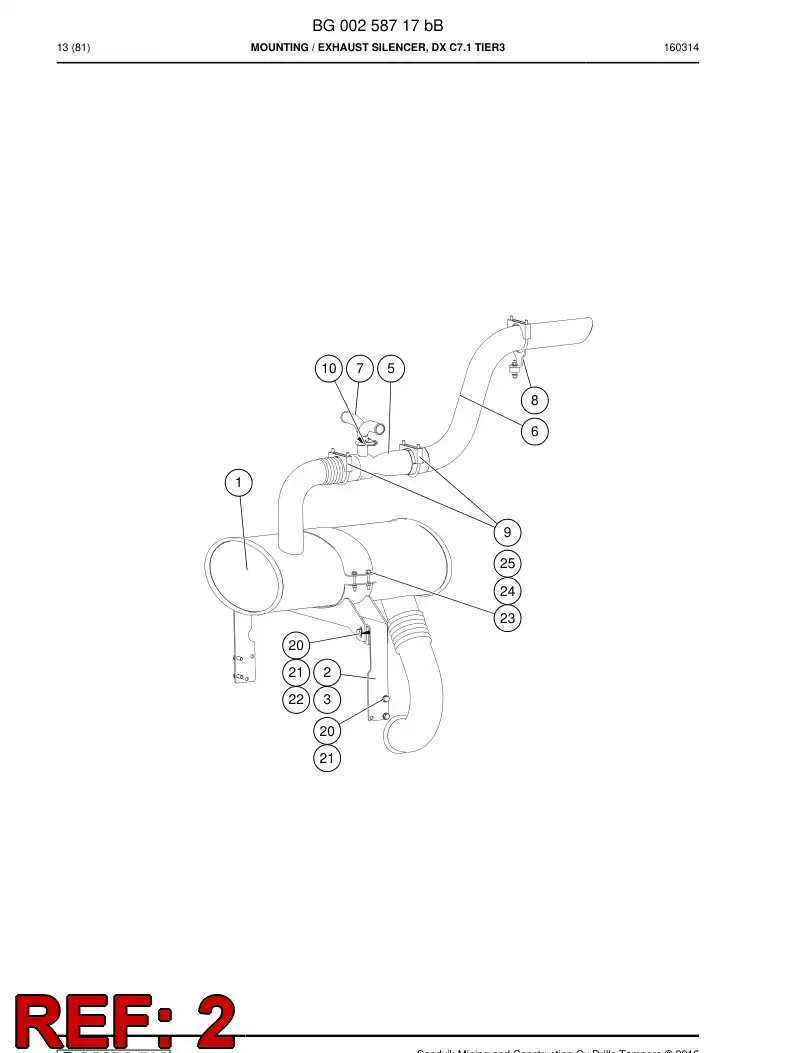BG00259969b BG 002 599 69b Bracket - Sandvik Technical Drawing