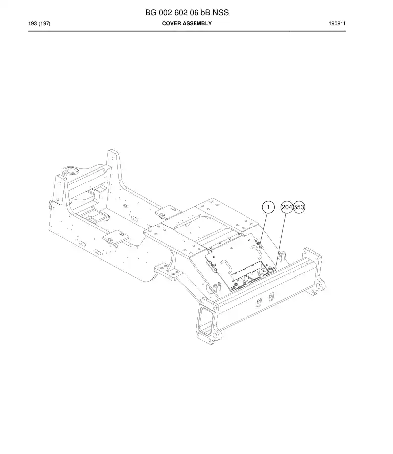 BG00260206b BG 002 602 06b Cover Assembly - Sandvik Technical Drawing