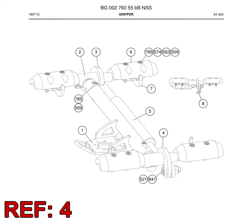 BG00260702a BG 002 607 02a Shaft - Sandvik Technical Drawing