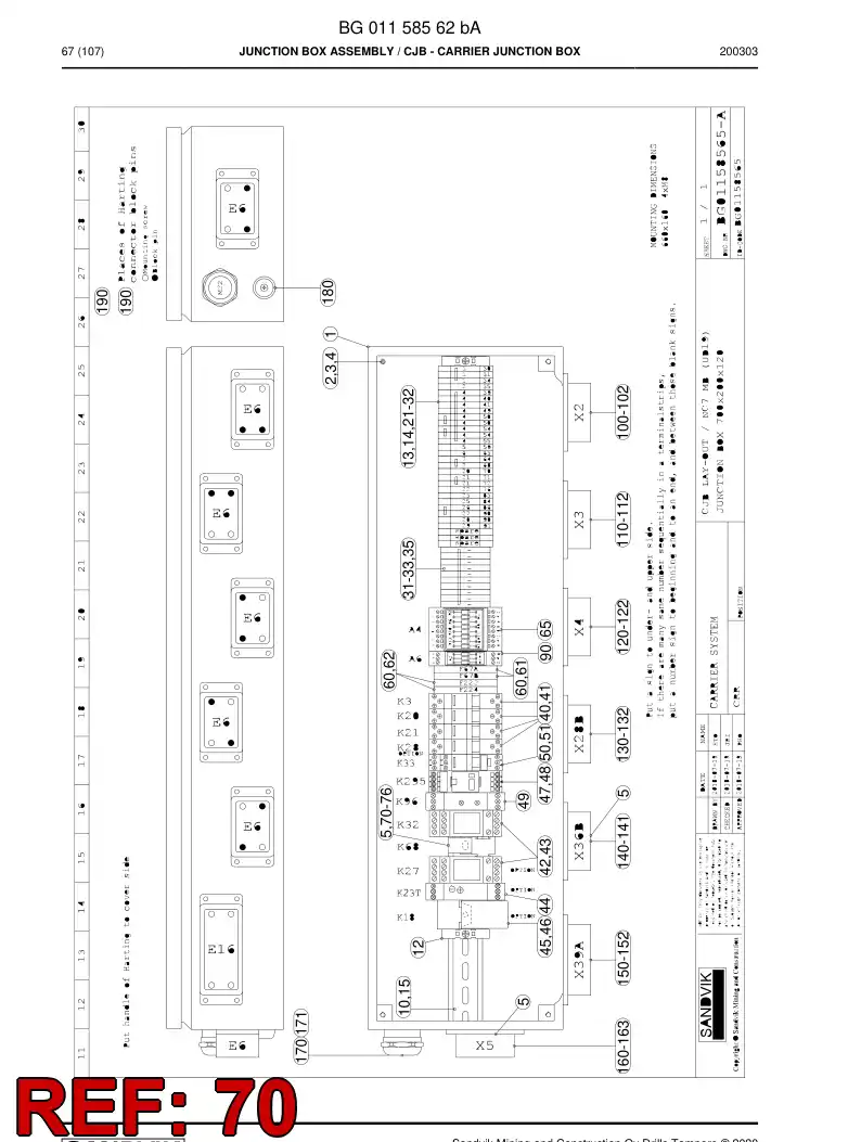BG00260858c BG 002 608 58c Relay, Plug-In - Sandvik Technical Drawing