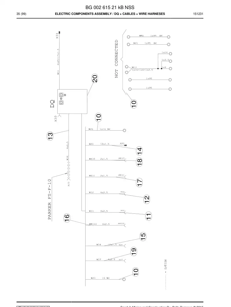 BG00261521k BG 002 615 21k Electric Components Assembly - Sandvik Technical Drawing