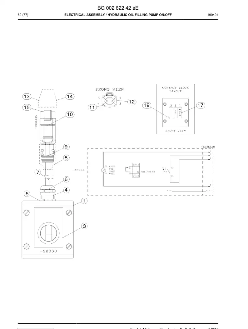 BG00262242d BG 002 622 42d Electrical Assembly - Sandvik Technical Drawing