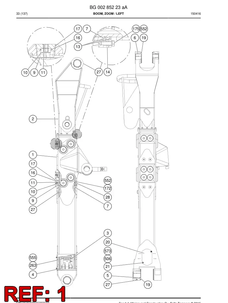 BG00262288a BG 002 622 88a Tube, Outer - Sandvik Technical Drawing