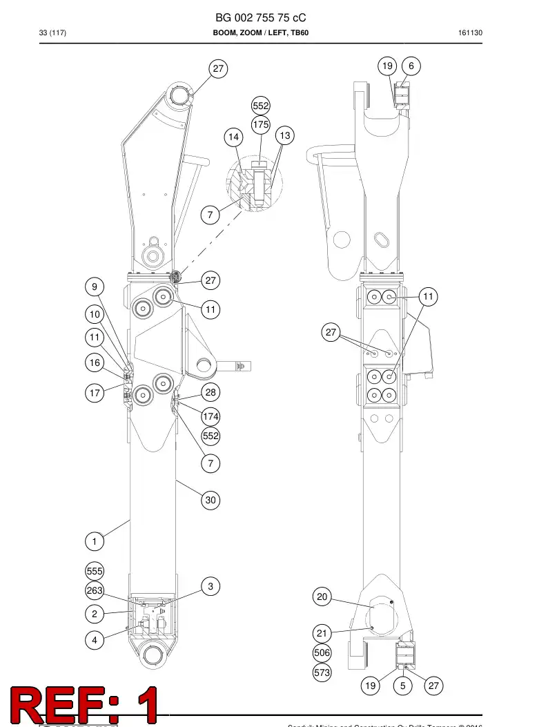 BG00262374a BG 002 623 74a Tube, Outer - Sandvik Technical Drawing