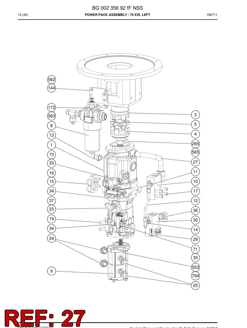BG00262852b BG 002 628 52b Pipe assembly - Sandvik Technical Drawing