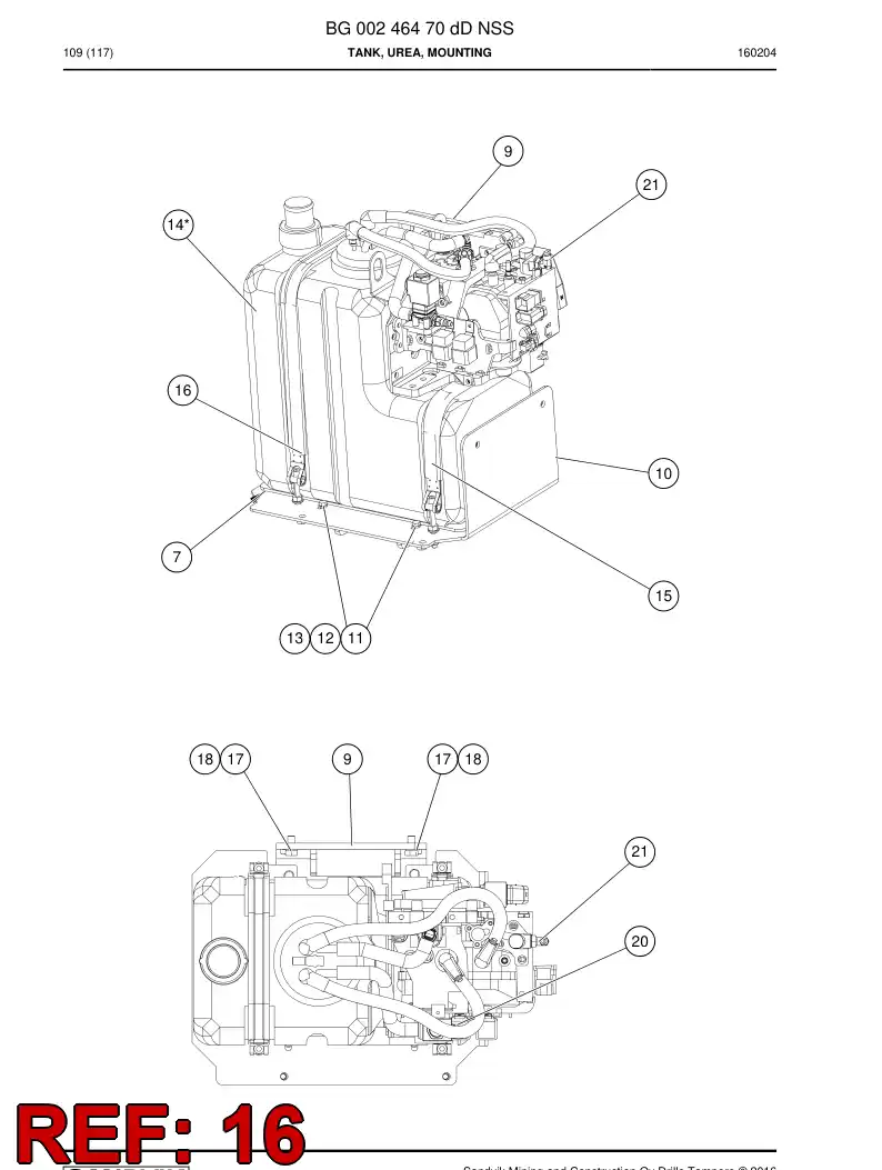 BG00262960a BG 002 629 60a Clamp, Pipe, Mounting - Sandvik Technical Drawing