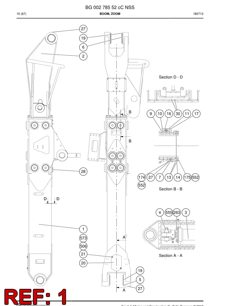 BG00263168a BG 002 631 68a Tube, Outer - Sandvik Technical Drawing