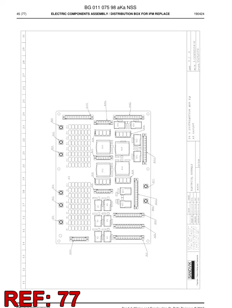 BG00264504b BG 002 645 04b Rack, Cable - Sandvik Technical Drawing