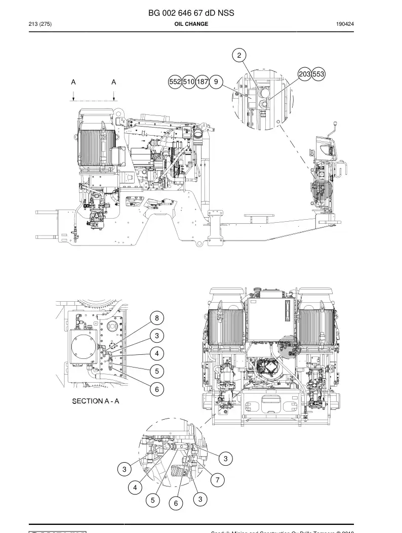 BG00264667c BG 002 646 67c Oil Change - Sandvik Technical Drawing