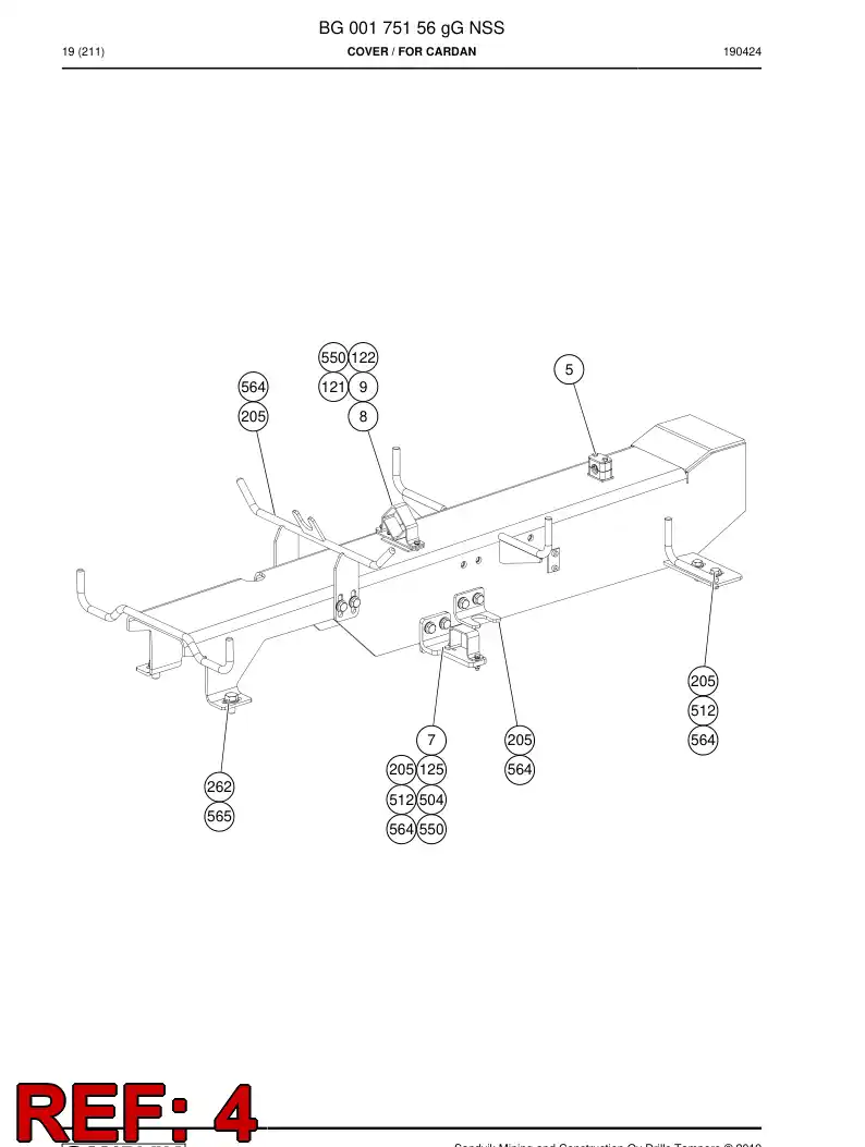 BG00264680a BG 002 646 80a Clamp, Block, Complete - Sandvik Technical Drawing