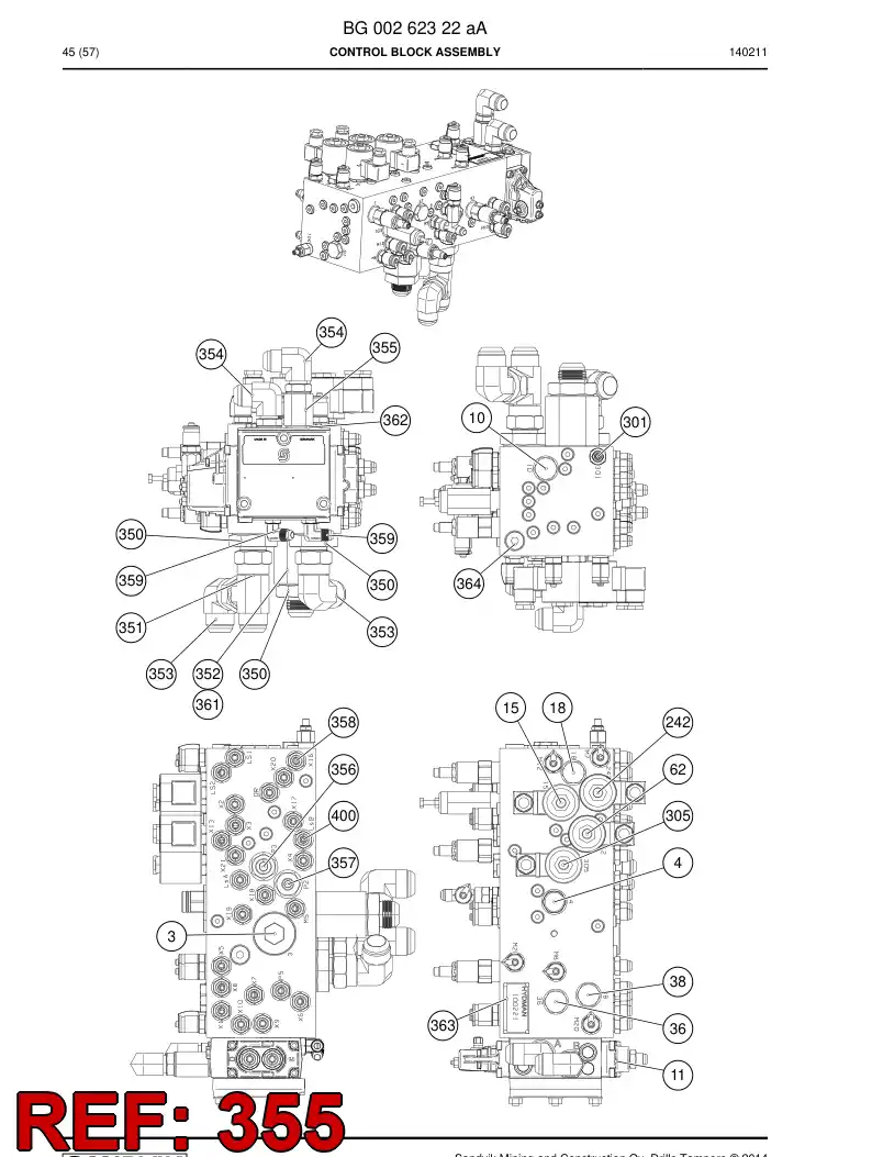 BG00264712a BG 002 647 12a Adapter - Sandvik Technical Drawing