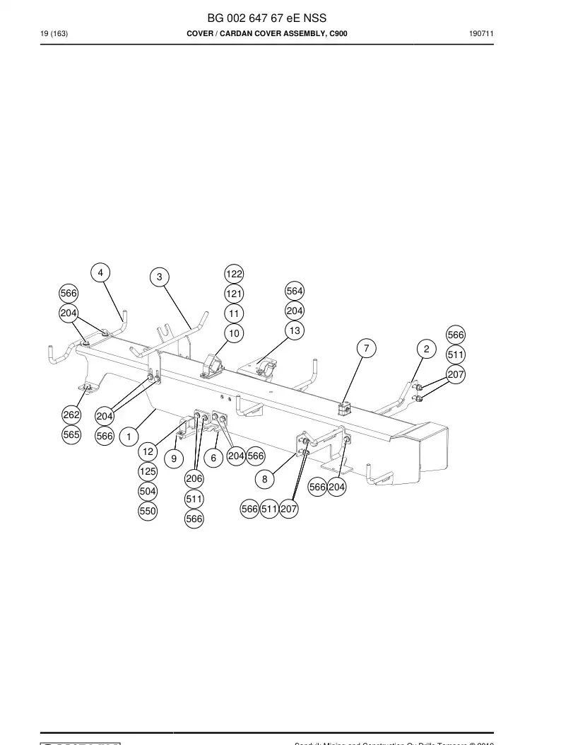 BG00264767e BG 002 647 67e Cover - Sandvik Technical Drawing