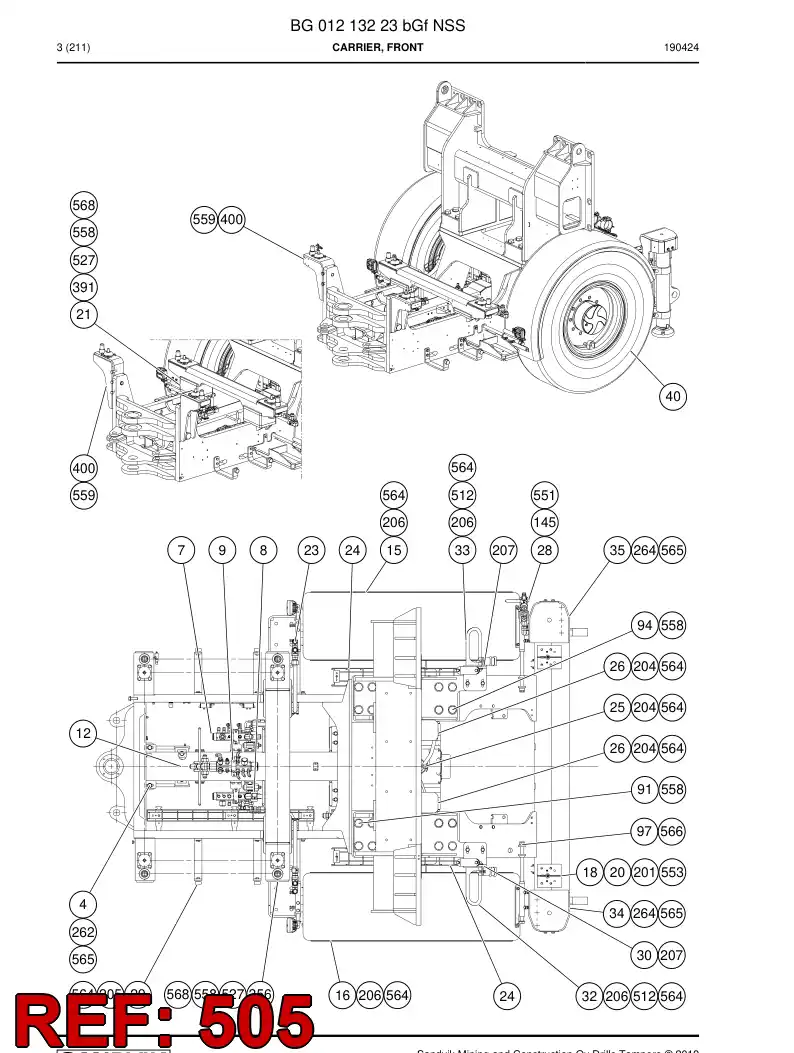 BG00265746b BG 002 657 46b Harness, Wiring - Sandvik Technical Drawing