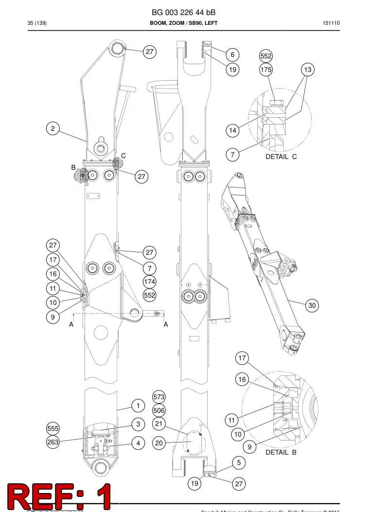 BG00266403a BG 002 664 03a Tube, Outer - Sandvik Technical Drawing