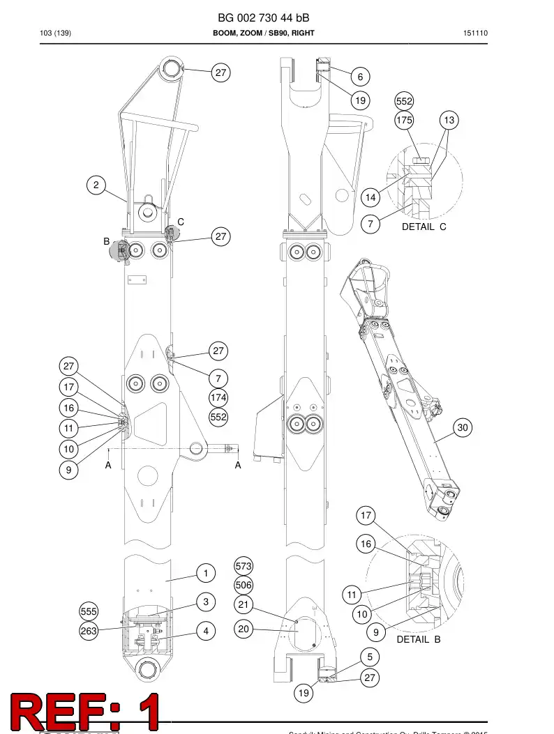 BG00267258a BG 002 672 58a Tube, Outer - Sandvik Technical Drawing