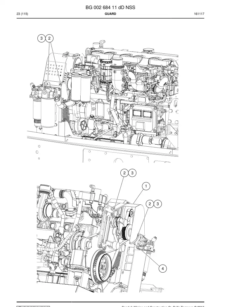 BG00268411d BG 002 684 11d Guard - Sandvik Technical Drawing