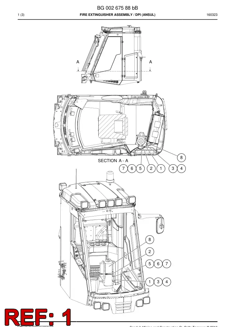BG00268584a BG 002 685 84a Bracket - Sandvik Technical Drawing