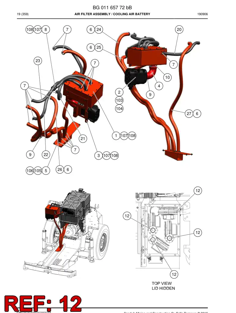 BG00269074a BG 002 690 74a Fan, Cooler - Sandvik Technical Drawing