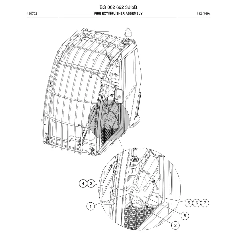 BG00269232b BG 002 692 32b Fire Extinguisher Assembly - Sandvik Technical Drawing