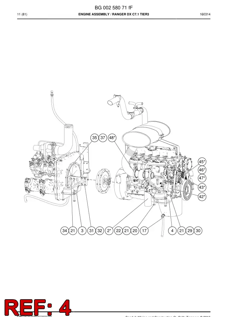 BG00269237a BG 002 692 37a Bracket - Sandvik Technical Drawing