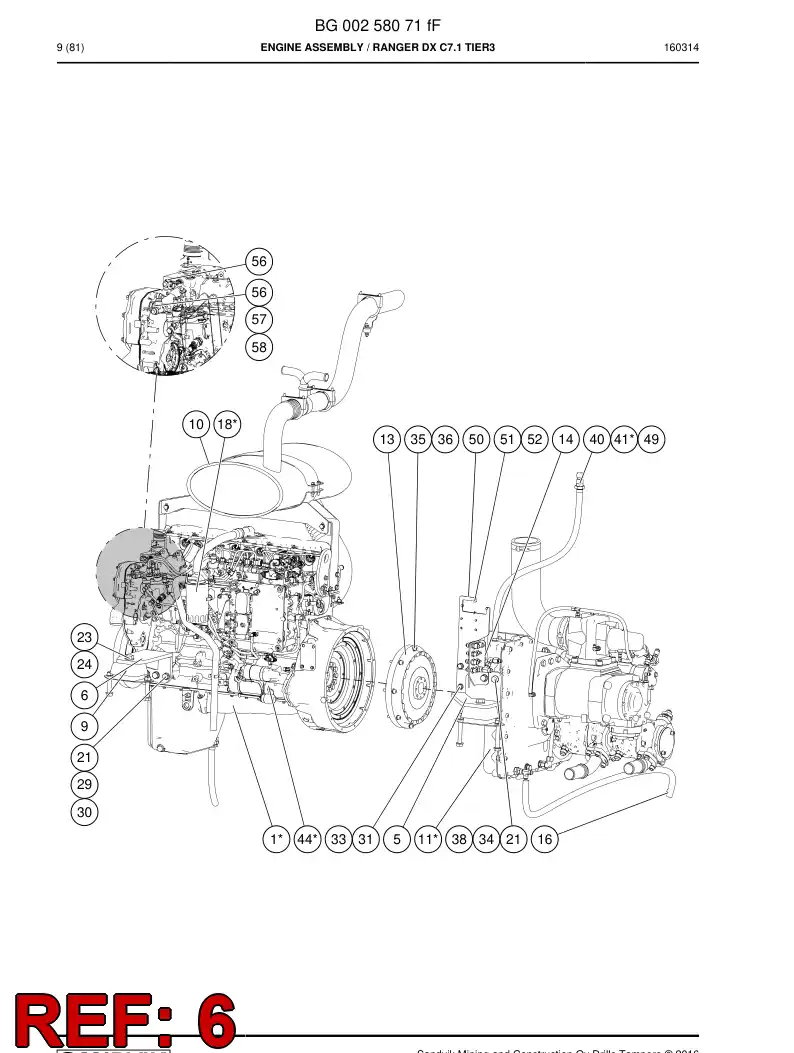 BG00269243a BG 002 692 43a Bracket - Sandvik Technical Drawing