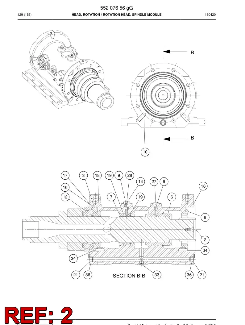 BG00269455a BG 002 694 55a Shaft - Sandvik Technical Drawing
