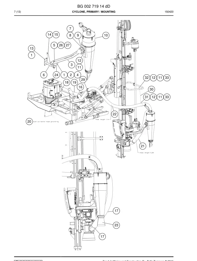 BG00271914d BG 002 719 14d Cyclone, Primary - Sandvik Technical Drawing