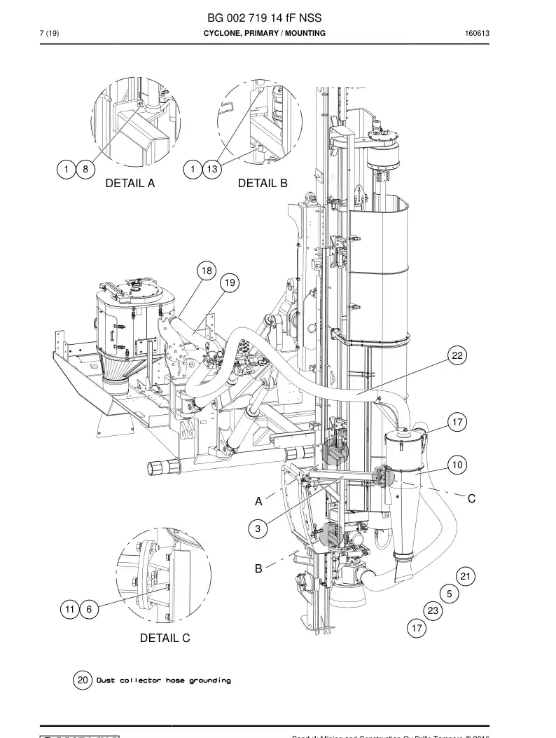 BG00271914f BG 002 719 14f Cyclone, Primary - Sandvik Technical Drawing