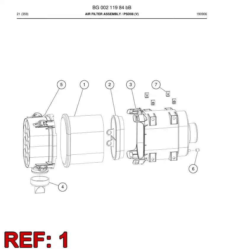 BG00272062a BG 002 720 62a Element, Filter - Sandvik Technical Drawing