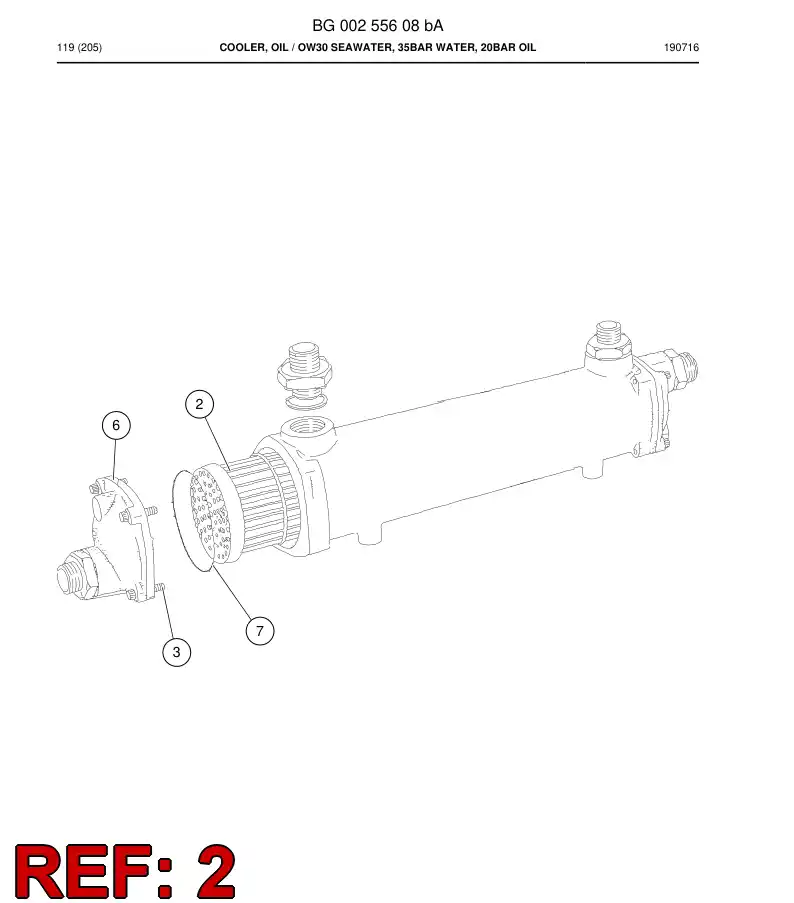 BG00274414b BG 002 744 14b Tube, Cooling - Sandvik Technical Drawing