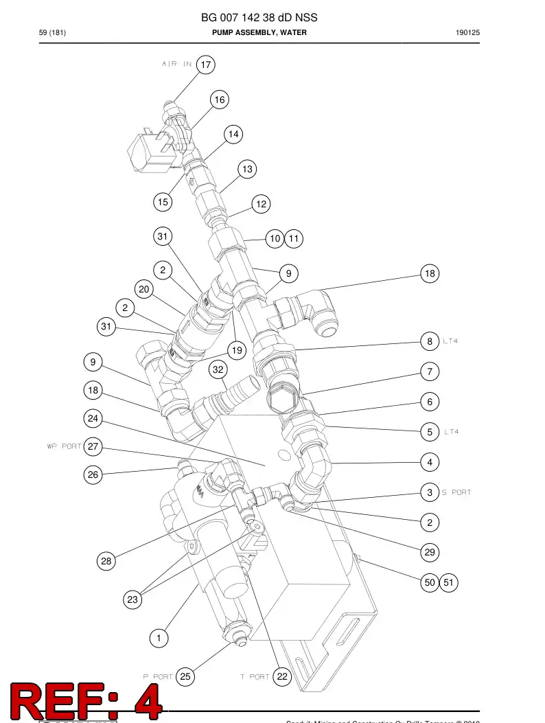 BG00274547a BG 002 745 47a Adapter, Elbow - Sandvik Technical Drawing