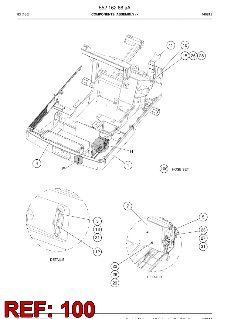 BG00274700a BG 002 747 00a Hose Set - Sandvik Technical Drawing