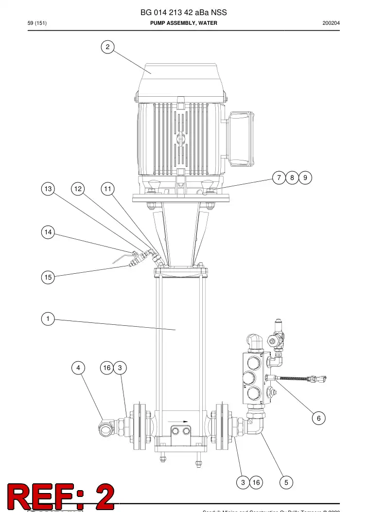 BG00277054b BG 002 770 54b Motor, Three Phase - Sandvik Technical Drawing
