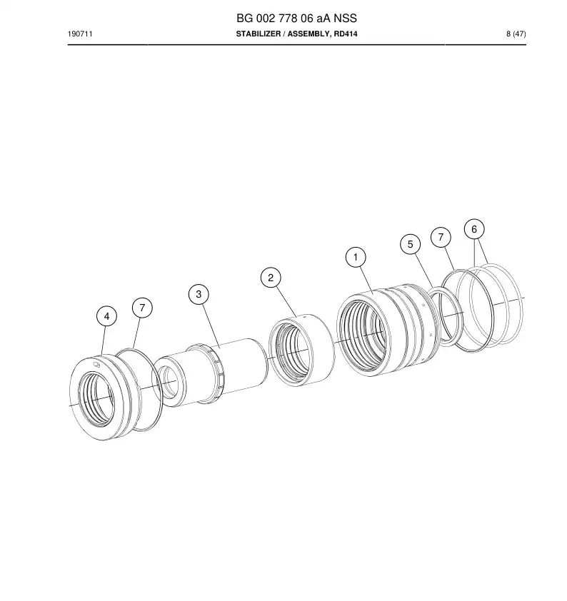 BG00277806a BG 002 778 06a Stabilizer - Sandvik Technical Drawing