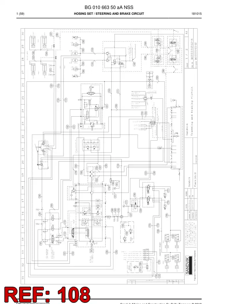 BG00278231a BG 002 782 31a Hose Assembly, Hydraulic - Sandvik Technical Drawing
