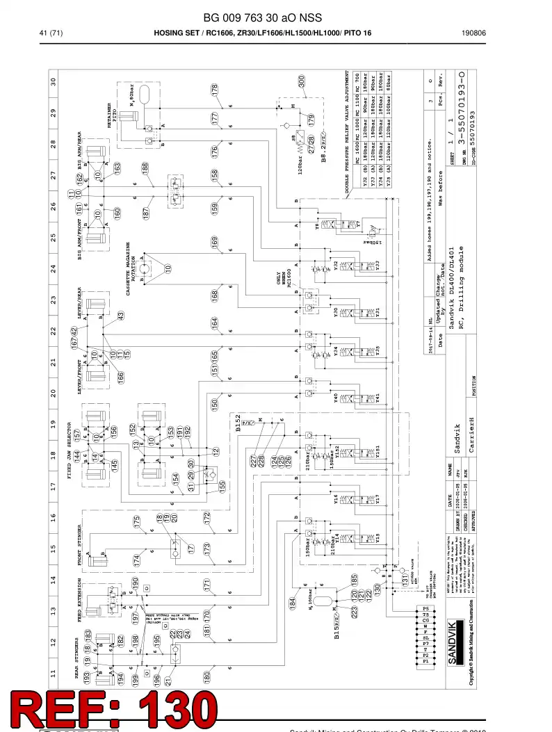 BG00278235b BG 002 782 35b Hose Assembly, Hydraulic - Sandvik Technical Drawing