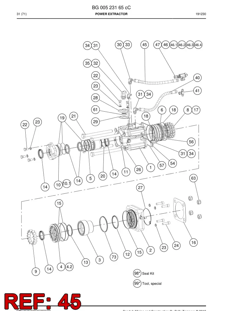 BG00278243a BG 002 782 43a Hose Assembly, Hydraulic - Sandvik Technical Drawing