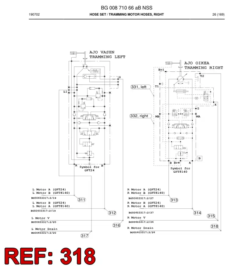 BG00278260a BG 002 782 60a Hose Assembly, Hydraulic - Sandvik Technical Drawing