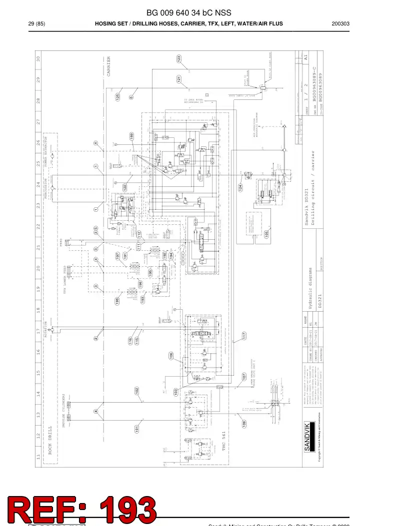 BG00278274a BG 002 782 74a Hose Assembly, Hydraulic - Sandvik Technical Drawing