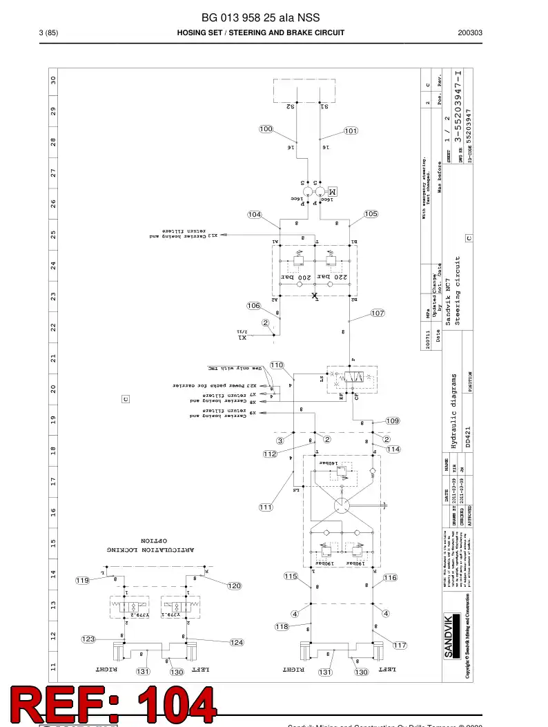 BG00278335b BG 002 783 35b Hose Assembly, Hydraulic - Sandvik Technical Drawing