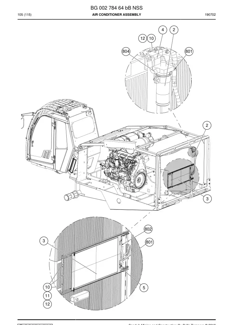 BG00278464b BG 002 784 64b Air Conditioner Assembly - Sandvik Technical Drawing