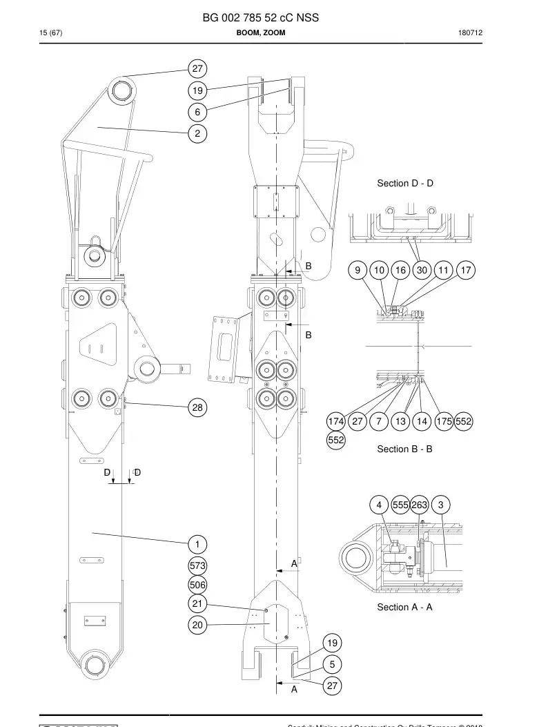 BG00278552c BG 002 785 52c Boom, Zoom - Sandvik Technical Drawing